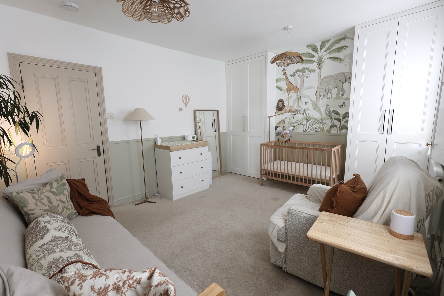 A spacious view across the baby room